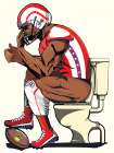American Footballer On the Toilet Art Print