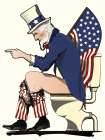 Uncle Sam On the Toilet Art Print