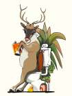 Reindeer On the Toilet Art Print