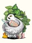 Snowy Owl Brushing Their Teeth Art Print