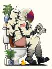 Space Astronaut On Toilet Art Print