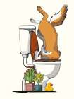 Australian Dingo In the Toilet Art Print