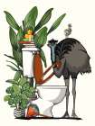 Emu Using the Toilet Art Print