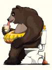 Brown Bear On the Toilet Art Print