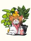Kitten Cat In Bath Towel Art Print