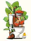 Cat On the Toilet Art Print
