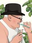 Churchill Cleaning Teeth Art Print