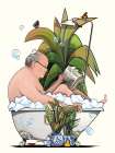 Churchill Reading In Bath Art Print
