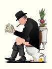 Winston Churchill On Toilet Art Print