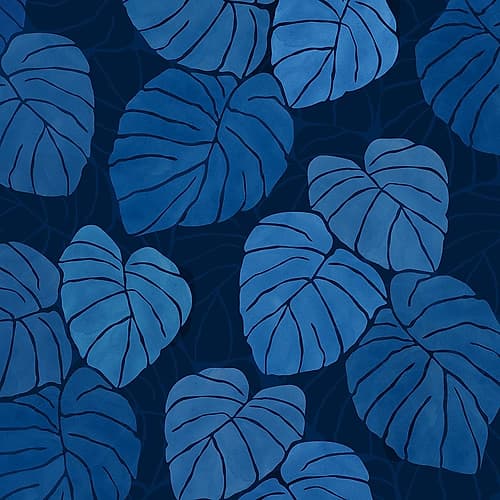 Blue Monstera Art Print