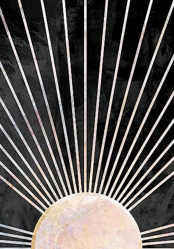 black gold sun rising Minimalist Print