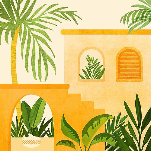 Garden Hacienda Sq Art Print