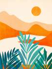 Alpine Sunset Tall Orange Art Print