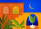 Moonlight Villa Still Life Print