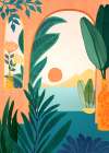 Ocean View Sunset Art Print