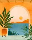 Riviera Villa View Art Print