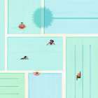 Saturday At the Pool Art Print