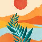 Mountain Sunset 3 Sq Art Print