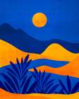 Moonrise Mountains Art Print
