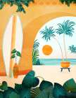 Seaside Surf Retreat V2 Art Print