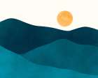 Teal Mountains.png Art Print