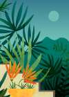 Tropical Moonlight Garden 2 Art Print