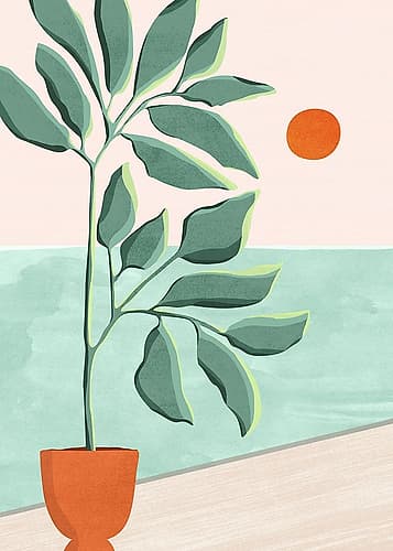 Sunset At the Beach House No1 Minimalist Print