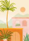 Tropical Mountain Village 5x7 Art Print