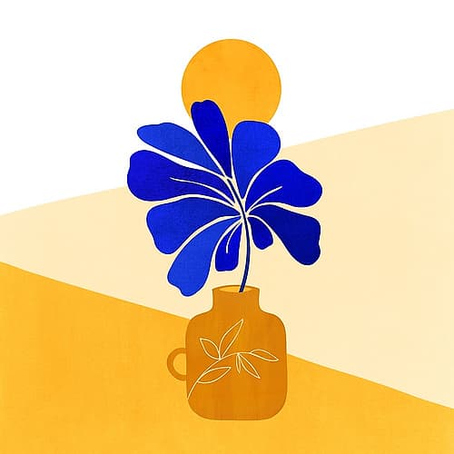 Blue Leaf Sq Bohème reproduction