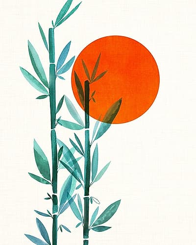 Bamboo Sunset Art Print
