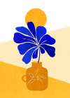 Blue Leaf Tall Art Print
