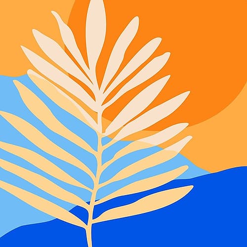 Tropical Beach Sunset.png Minimalist Print