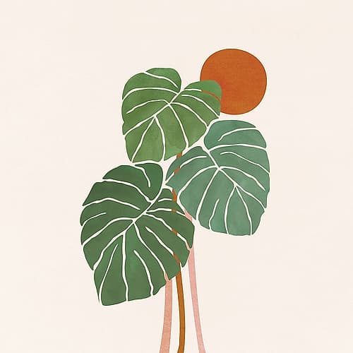 Monstera and Sunshine 2 Sq Nature Print