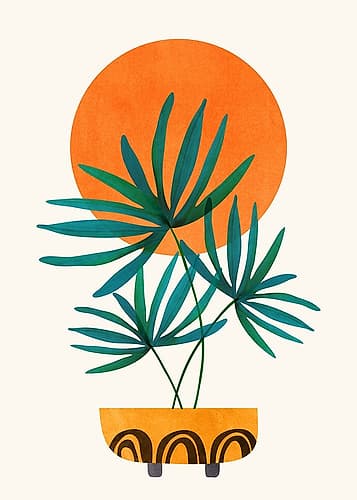Little Palm and Sunshine 2 Minimalist Print