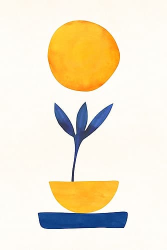 Sunny Sprout Abstract Art Print
