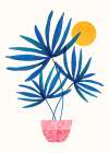 Sunny Palms Blue 5x7 Art Print