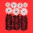 80s Floral 4sq Art Print