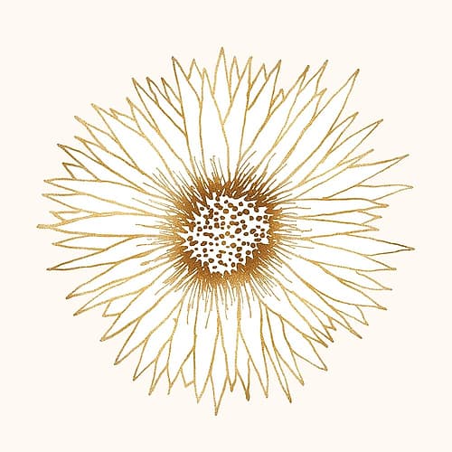 Gold Sunflower Print Minimalist Print
