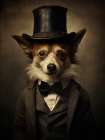 Dog in Suit Art Print