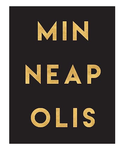 1 Gold On Black City Names 55 Signs Print