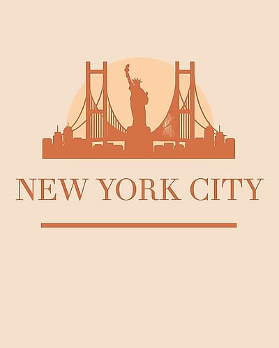 Black Skyline Earth Tone 61 Signs Print