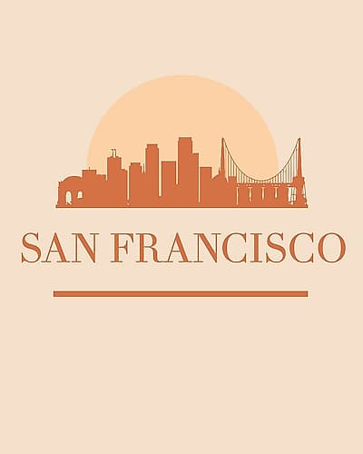 Black Skyline Earth Tone 75 Art Print