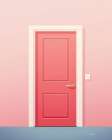 Behind Beautiful Pink Closed Doors.png Art Print