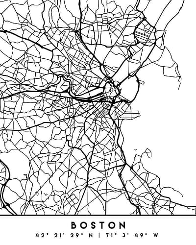 Black Maps 16 Minimalist Print