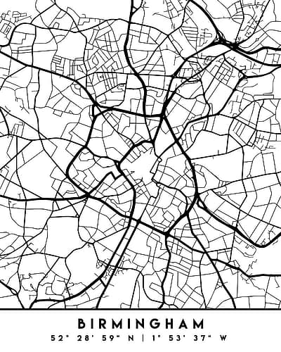 Black Maps 14 Minimalist Print