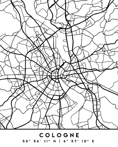 Black Maps 22 Minimalist Print