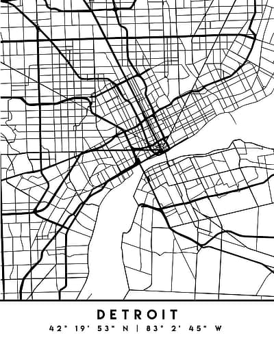 Black Maps 25 Minimalist Print