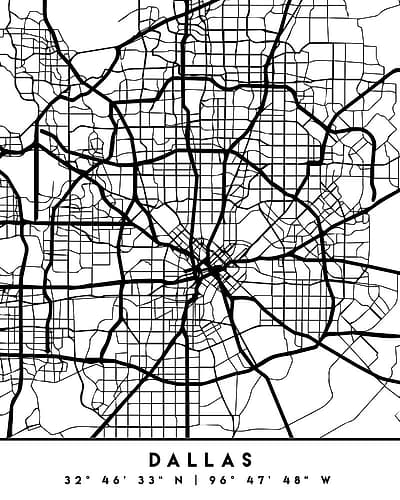 Black Maps 24 Minimalist Print