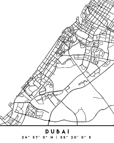 Black Maps 27 Minimalist Print