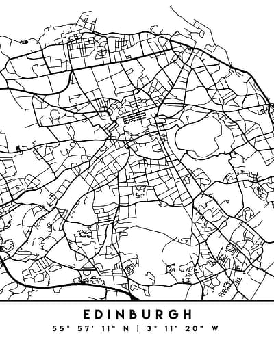 Black Maps 29 Minimalist Print